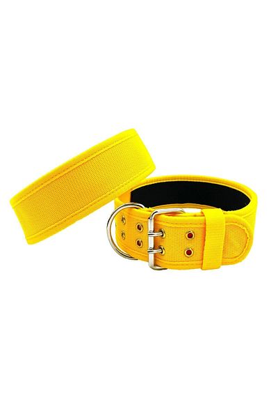 Tasma Market Yellow Soft Textured Large Breed Dog Collar