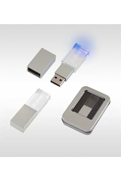 Bk Gift Kişiye Özel F-139-32 Kristal USB Bellek 32 GB (Mavi Işıklı)