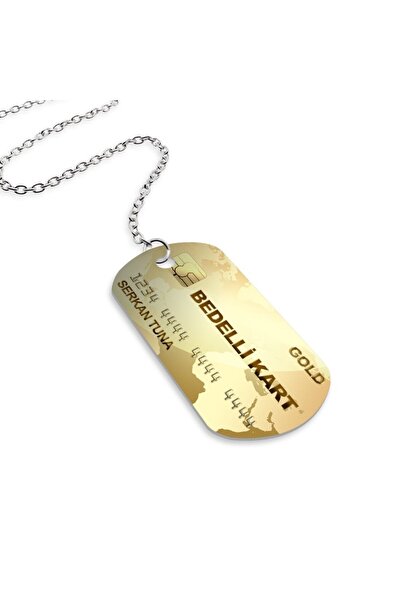 Bk Gift Kişiye Özel Zincirli Bedelli Askerlik Künyesi (Tek Taraf Baskılı)