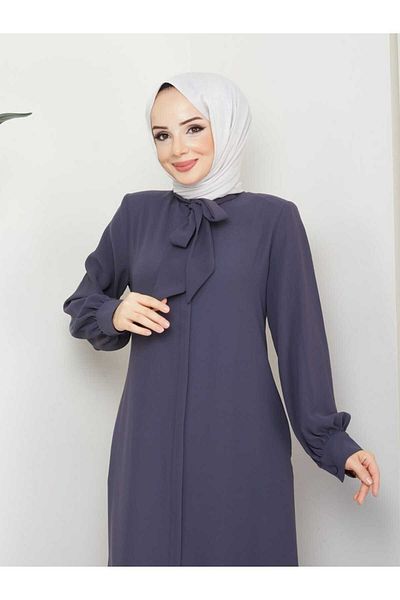 ZEWAHİR FASHİON new season tie and back modeled black color style ferace