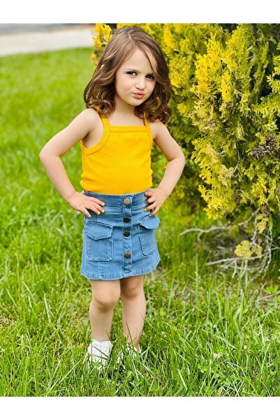 SGE Summer Cotton Strap Lycra Jeans Girl's Combination