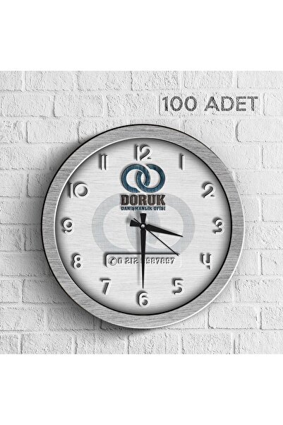 Bk Gift Firmalara Özel Logolu Promosyon Ahşap Duvar Saati (100 Adet)
