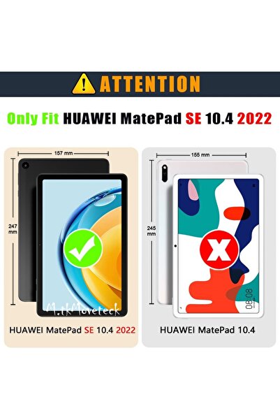 m.tk moveteck Huawei Matepad Se 10.4 Kılıf Kalem Bölmeli Trifolding Yatay Dikey Standlı Smart With Pen Darbe Emici
