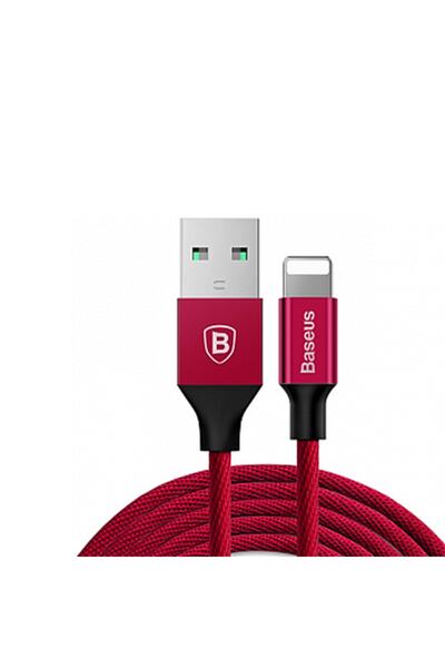 Baseus Yiven Serisi 1,8 metri Iphone Lightning Data Şarj Kablosu Kırmızı