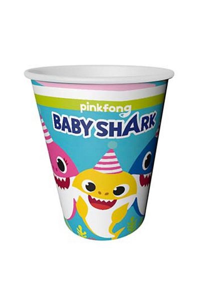 Chuva Σετ πιάτων-κύπελλων με άδεια Baby Shark 8 τεμαχίων