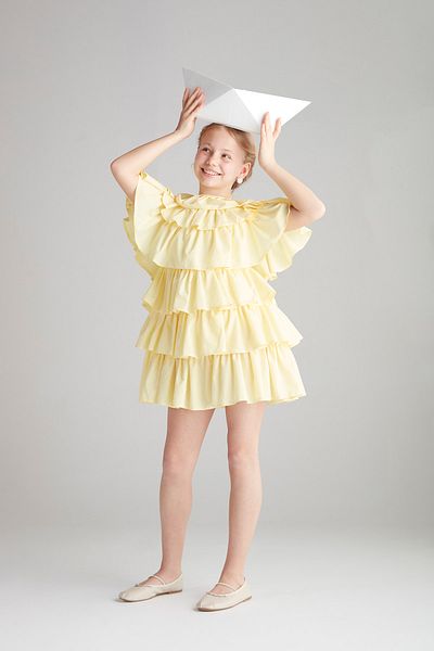 hoQuspoQus Girl's Ruffle Dress - Yellow