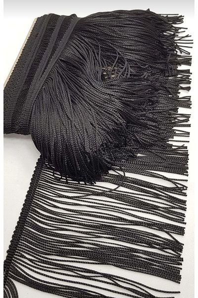ALTAY TEKSTİL ÜRÜNLERİ Black Plain Tassel Fringe 15 cm – Decorative Ribbon – Decorative Ribbon