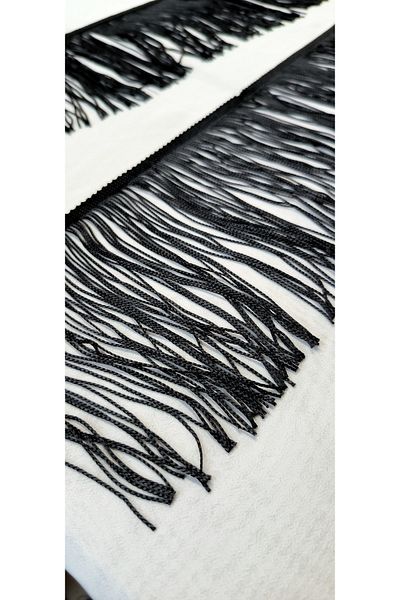 ALTAY TEKSTİL ÜRÜNLERİ Black Plain Tassel Fringe 15 cm – Decorative Ribbon – Decorative Ribbon