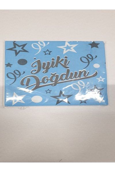Aşkın Parti Evi Happy Birthday Serving Napkin 20 Pieces Blue
