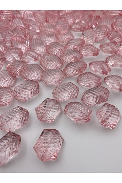 Hedef Bijuteri 100 جرام لون وردي كبير مخطط متعرج نموذج خرز أكريليك، 20 × 30 م...