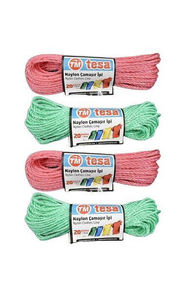 Tesa Nylon Clothesline - 20 Mt, 4 Pieces, Tm-415 Gkh