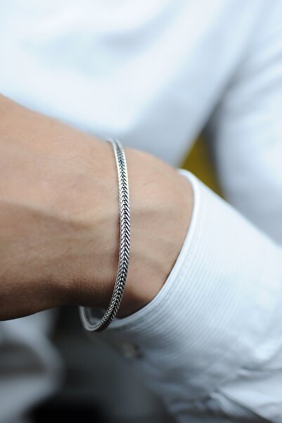 ENCİLİ SİLVER 925 Ayar Gümüş Örgü Model Bileklik
