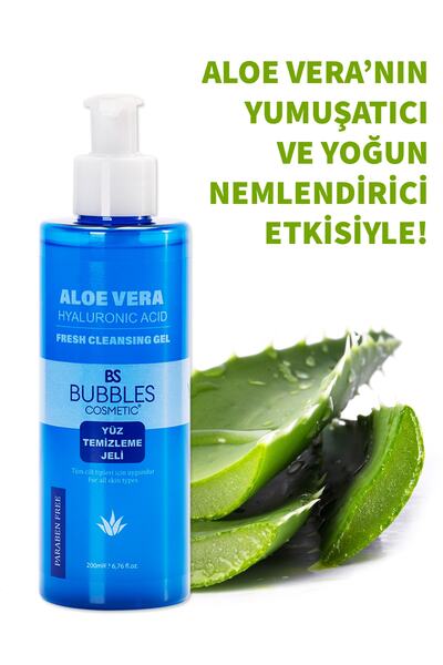 bs bubbles cosmetic Aloe Vera Blackhead Acne Purifying Sebum Balancing Facial Cleansing Gel 200 ml