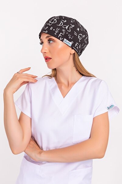 Nur Medikal Giyim Unisex Formül Desenli Doktor Hemşire Hastane Aşçı Medikal Cerrahi Bone