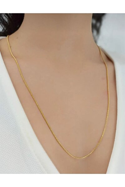 Vera Özel Seri Yılan Zincir Paslanmaz Çelik 60 Cm Unisex Kolye