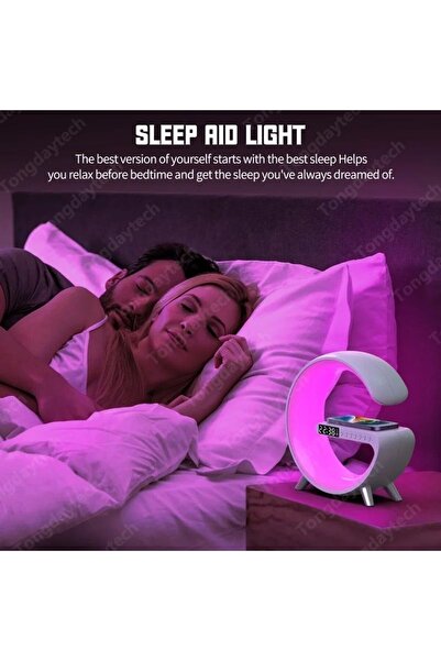 fortrek Kablosuz Şarj Çalar Saat Bluetooth Hoparlör App Kontrol Rgb Gece Lambası Çok Fonksiyonlu Atmosfer