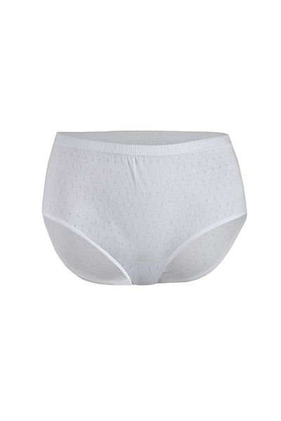 YILDIZ 12 Pieces Rib Patterned High Waist Panties White 3905