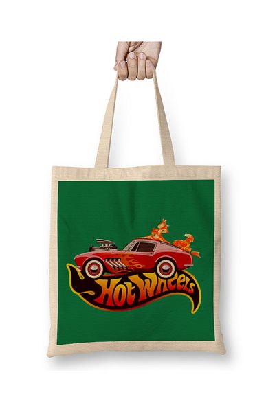 Baskı Dükkanı Υφασμάτινη τσάντα Hot Wheels Fiery Hotwels με μακριά λαβή
