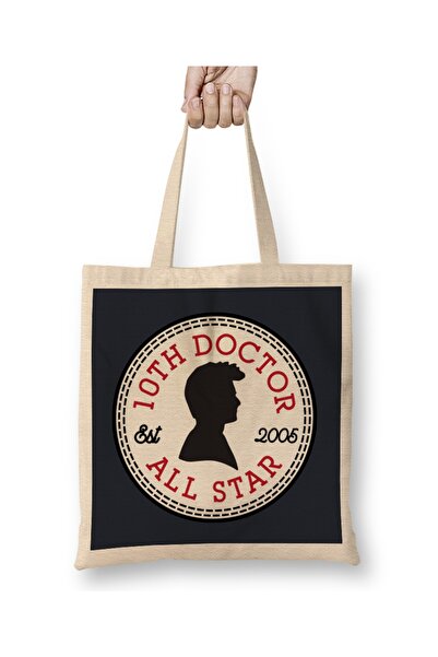 Baskı Dükkanı حقيبة حمل ذات مقبض طويل من كونفيرس أول ستار العاشر دكتور