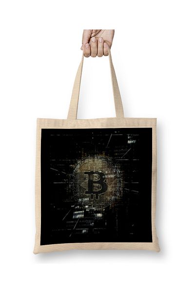 Baskı Dükkanı Bitcoin Present I Crypto Money Corrupt Money 04 υφασμάτινη τσάντα με μακριά λαβή
