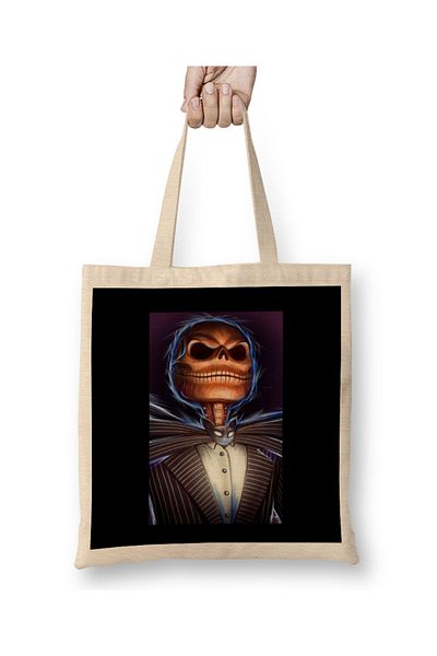 Baskı Dükkanı Υφασμάτινη τσάντα Jack Skellington Glowing Jack με μακριά λαβή