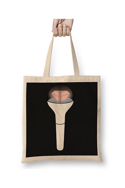 Baskı Dükkanı Geantă din pânză Kpop Seventeen Lightstick cu mâner lung