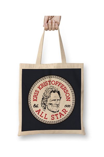 Baskı Dükkanı Geantă din pânză Kris Kristofferson All Star Icon cu mâner lung