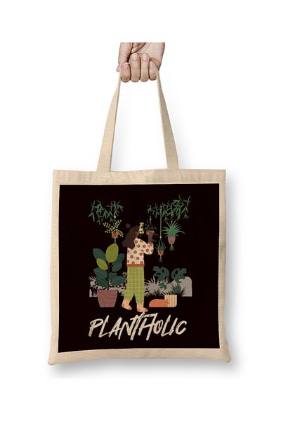 Baskı Dükkanı Plantholic Planting Indoor Plants Collector Hobby Gardener υφασμάτινη τσάντα με μακριά λαβή