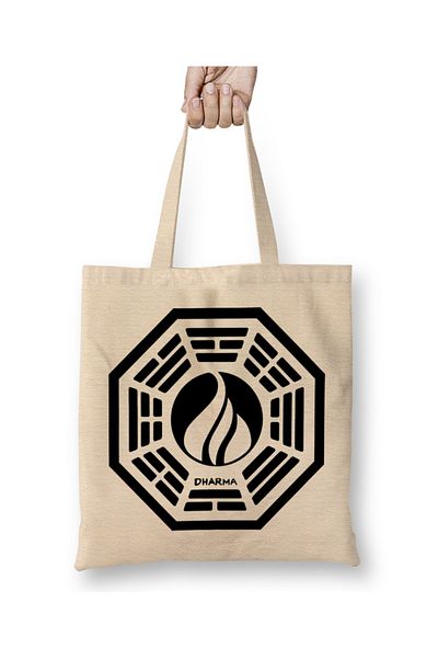 Baskı Dükkanı The Dharma Initiative The Flame Station υφασμάτινη τσάντα με μακριά λαβή