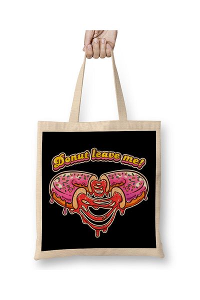 Baskı Dükkanı Donut Leave Me Be My Valentine υφασμάτινη τσάντα με μακριά λαβή