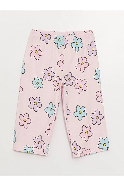 LC Waikiki Lcw Kids Bisiklet Yaka Baskılı Kısa Kollu Kız Çocuk Pijama Takımı
