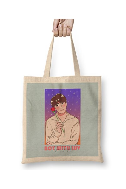 Baskı Dükkanı Dečak sa ljubavlju BTS Jeon Jungkook 01 Tkanina Torba Duga Sa r...