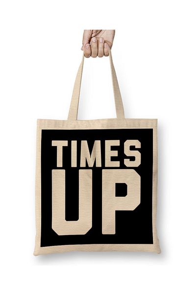 Baskı Dükkanı Times Up Bold Slogan υφασμάτινη τσάντα με μακριά λαβή