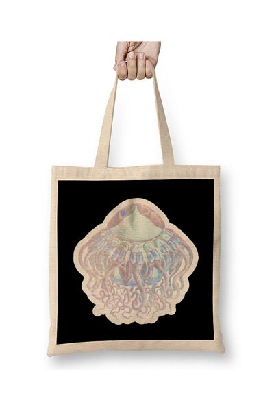 Baskı Dükkanı Jellyfish Silver Holo υφασμάτινη τσάντα με μακριά λαβή