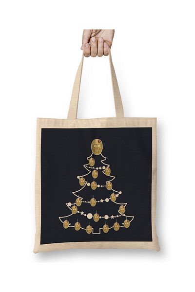 Baskı Dükkanı Jason Voorhees Friday 13th Christmas Tree Baubles υφασμάτινη τσάντα με μακριά λαβή