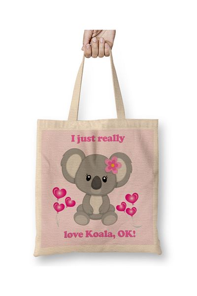 Baskı Dükkanı I Love Koala υφασμάτινη τσάντα με μακριά λαβή