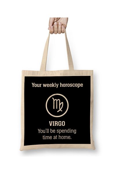 Baskı Dükkanı Το εβδομαδιαίο οροσκόπιο σας Virgo Self Isolation υφασμάτινη τσάντα με μακριά λαβή