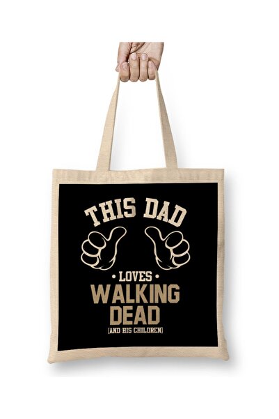 Baskı Dükkanı Ovaj tata voli Walking Dead i njegova deca, tkanina Torba duga ...