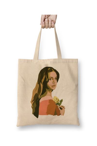 Baskı Dükkanı حقيبة لانا ديل ري لانا مع مقبض طويل على شكل وردة