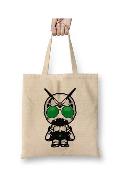Baskı Dükkanı Geantă din pânză Kamen Rider Shadowmoon Chibi Versiune cu mâner lung