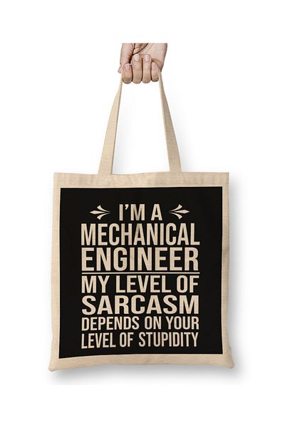 Baskı Dükkanı I Am A Mechanical Engineer 09 υφασμάτινη τσάντα με μακριά λαβή