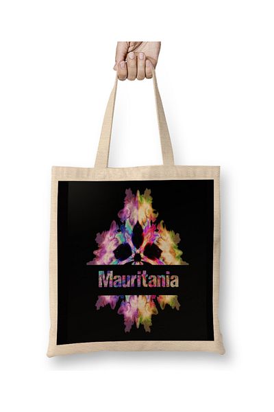 Baskı Dükkanı Υφασμάτινη τσάντα δώρου Mauritania Tie Dye Watercolor με μακριά λαβή