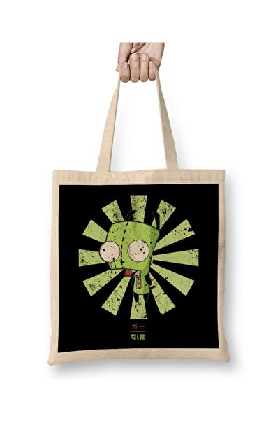 Baskı Dükkanı Retro japanska oprema Invader Zim tkanina Torba duga Sa ručkom