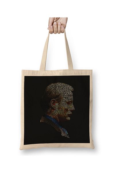 Baskı Dükkanı Σκούρα Hannibal Typography υφασμάτινη τσάντα με μακριά λαβή
