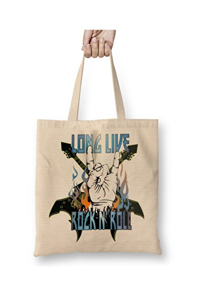 Baskı Dükkanı Long Live Rock N' Roll 05 Tkanina Torba Duga Sa ručkom