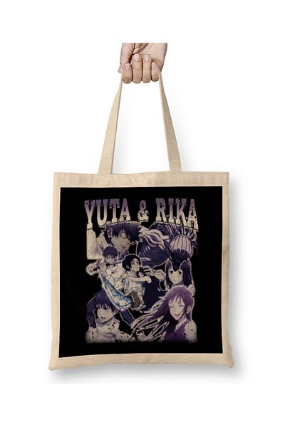 Baskı Dükkanı Υφασμάτινη τσάντα Jjk Yuta And Rika με μακριά λαβή