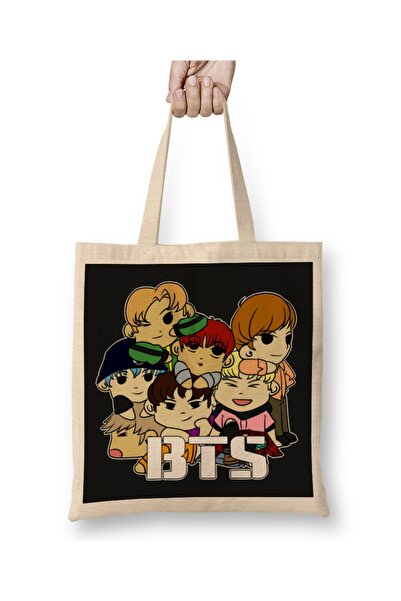 Baskı Dükkanı Bts Chibi Dogpile tkanina Torba duga Sa ručkom