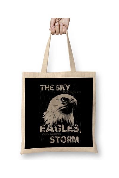 Baskı Dükkanı Το Sky Belongs To Eagles υφασμάτινη τσάντα με μακριά λαβή