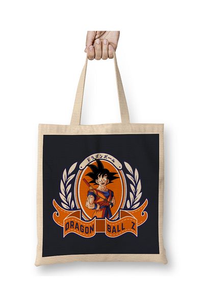 Baskı Dükkanı Geantă din pânză murală Dragon Ball Z Goku cu mâner lung