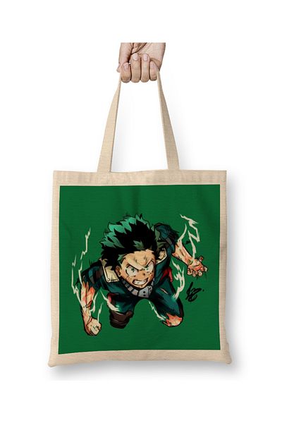 Baskı Dükkanı Boku No Hero Academia Midoriya A Hero υφασμάτινη τσάντα με μακριά λαβή
